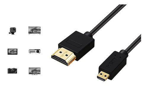 Cabo Hdmi X Mini-hdmi 2.0 1080p Hdr Alta Velocidade 3 Metros