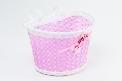 Cesta Cestinha Dianteira Plástico De Bike Infantil Rosa