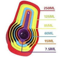 Colher De Medição Kit Cozinha Receita 6 Pçs Dosadora Bolos