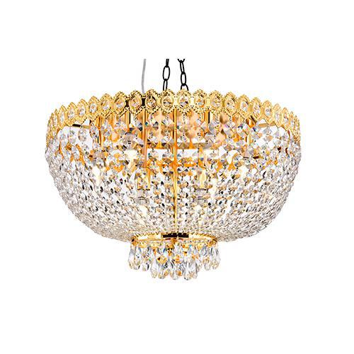 Lustre Plafon Pl10612-9.000  Urano Dourado 9 Lâmpadas E14