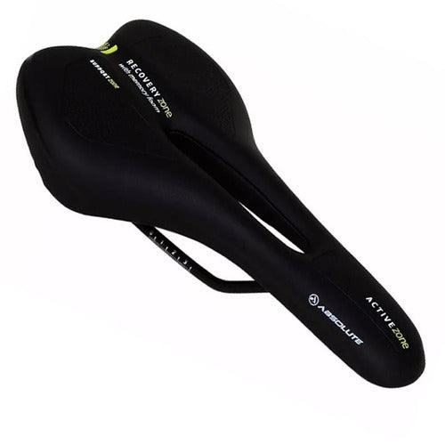 Selim Absolute Atletic Foam 2354H Vazado Cavidade Bike Preto