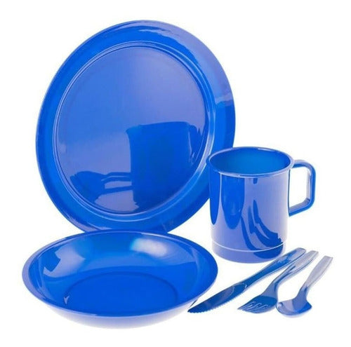 Kit Cozinha Camp Dinner Set Com 6 Peças 360 Degrees Azul Nf