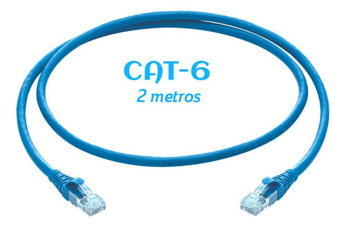 Cabo De Rede Patch Cord Flexível Rj45 Cat-6 2mt Azul Mcb-003