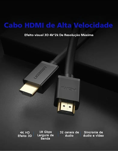 Cabo Hdmi 4k Alta Velocidade Ultra Hd 3d C/ Filtro 5 Metros