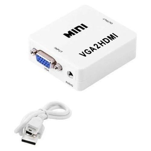 Mini Adaptador Conversor Vga X Hdmi Entrada Vga E Saida Hdmi