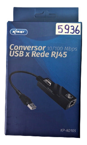 Conversor De Rede Usb 2.0 Placa 10/100 Rj45 Kp-ad105 Knup