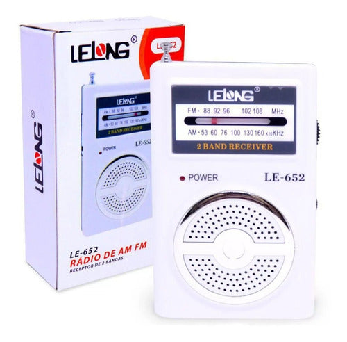 Mini Rádio Portátil Am/fm Receptor 2 Bandas Lelong Le-652