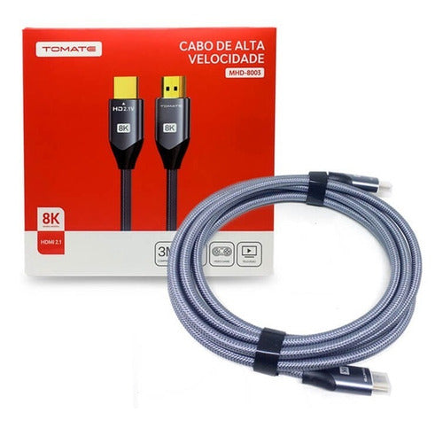 Cabo Hdmi 8k Alta Velocidade 3 Metros Projetor Video-games