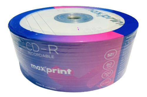 Cd-r Virgem Gravável 80min 700mb Max Print Com 50 Unidades