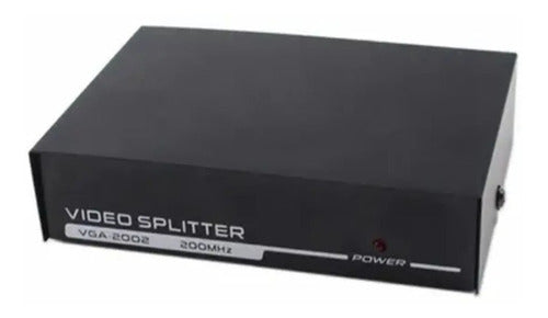 Splitter Vga 1x2 Distribuidor Vga 1 Entrada 2 Saídas Lt-2002