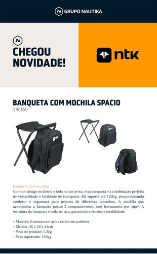 Banqueta C/ Mochila Spacio Nautika Praticidade E Conforto