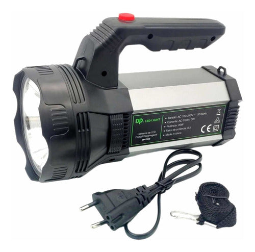 Lanterna Holofote Recarregavel Led Potente Luz Dp-7313