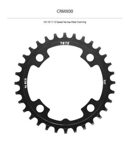 Coroa Sunrace Narrow Wide Single Única Mx Alum. Bcd 96mm 32t