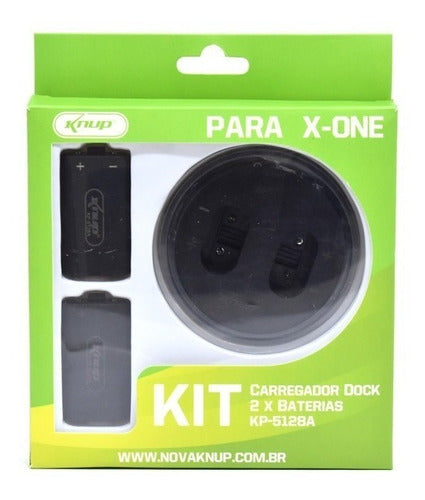 Base Carregador Dock 2 Baterias Para Controle Xbox-One Knup