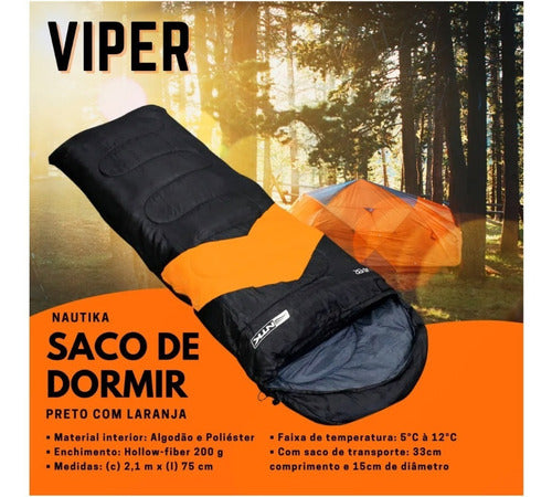 Saco De Dormir Térmico Nautika Viper + Isolante Térmico