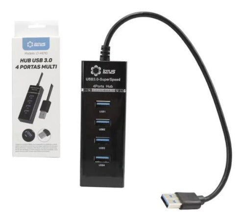 Hub Usb 3.0 4portas Multi Super Speed Regua Extensão Lt-h010