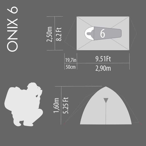 Barraca de Camping Iglu Com Sobreteto Acampamento Onix 6 Pessoas