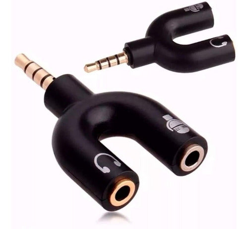 Adaptador P2 X P3 Splitter Headset Microfone Aux Áudio