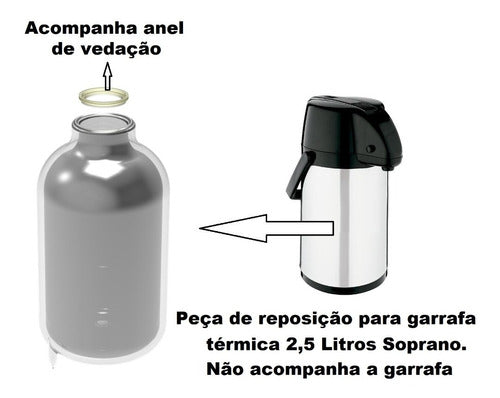 Ampola De Vidro Reposição Garrafa Exclusiva 2,5 L Soprano