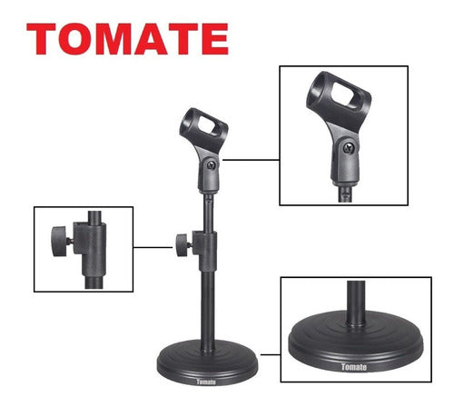 Suporte De Mesa Para Microfone Portátil Studio Radio Mtg-025