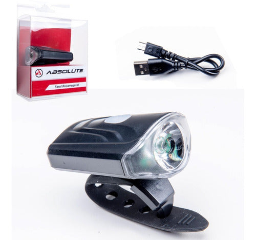 Farol Bike Usb Super Led Absolute Jy-7043 Suporte E Cabos