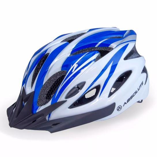 Capacete Absolute Nero Led Wt012 Branco E Azul G