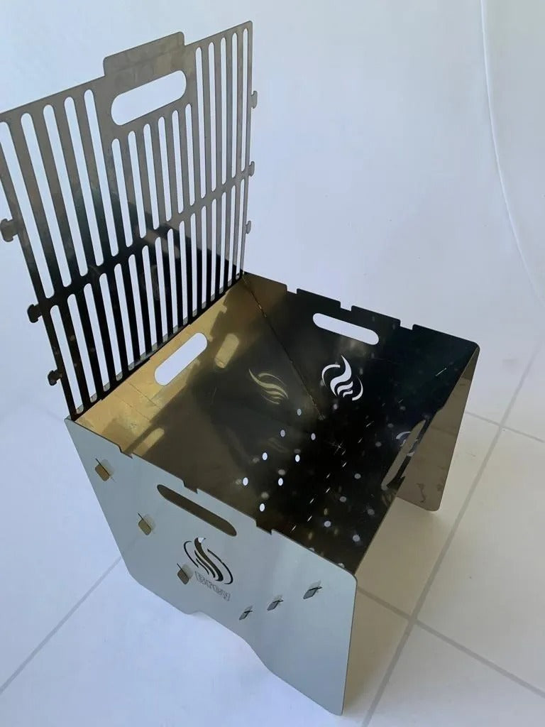 Churrasqueira Portátil Prático Aço Inox 430 Metal Brey