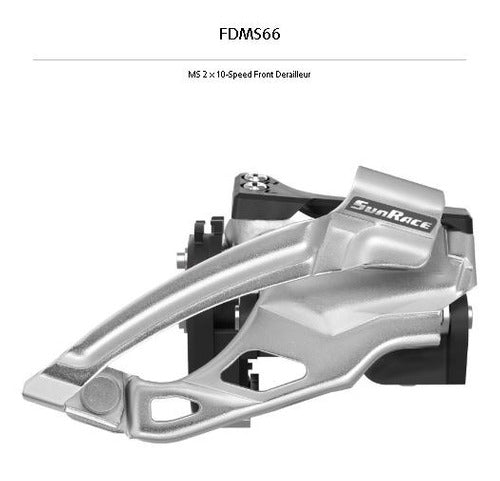 Câmbio Dianteiro Sunrace Ms66 Dual Pull Bike 2 X 10v 20v