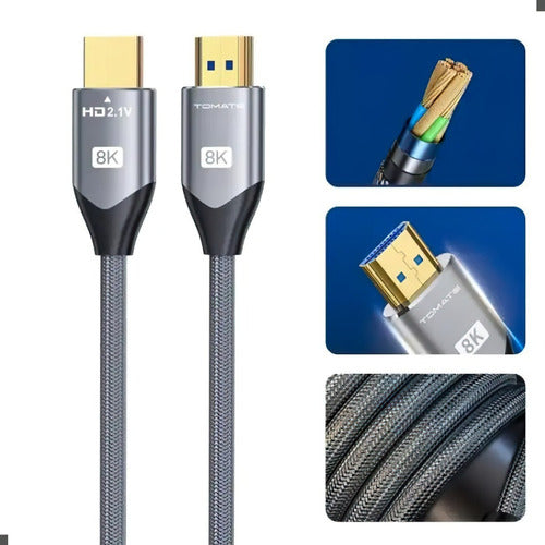 Cabo Hdmi 2.1 8k Alta Velocidade 1,5m Projetor Video-games