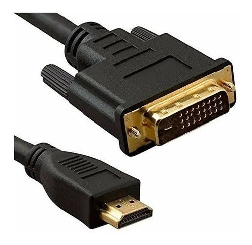 Cabo Hdmi X Dvi 24+1 1,80 Metros Banhado A Ouro Lotus