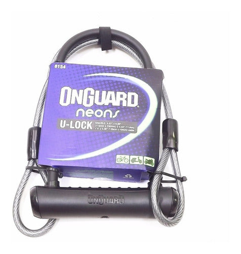 Cadeado U-lock com Cabo Onguard 8154 Super Reforçado com Chaves