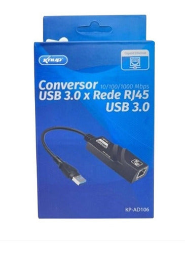 Conversor De Rede Usb 3.0 Para Rj45 Gigabit Knup - Kp-ad106