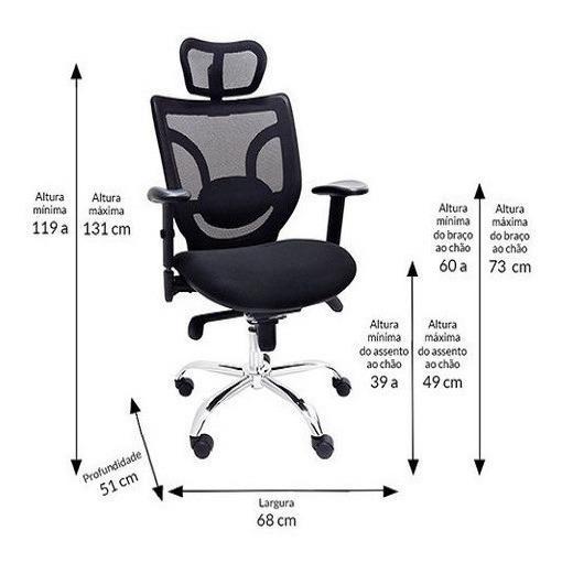 Cadeira Para Escritório Com Base Cromada