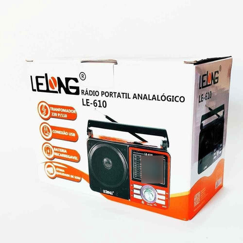 Rádio Portátil Retro Am/fm/sd/mp3/sw Lelong Le-610 Bivolt