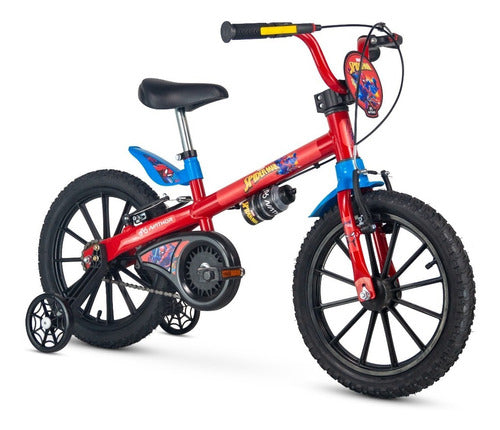 Bicicleta Infantil Aro 16 Com Rodinhas Spider Man Nathor