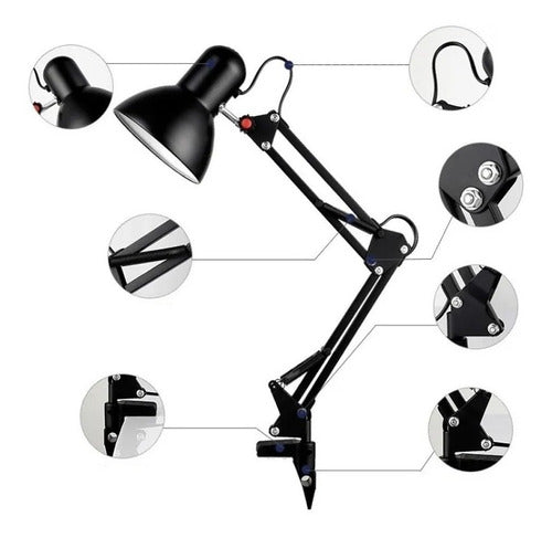 Abajur Luminária Mesa Escritório Bivolt Articulável Lk-779