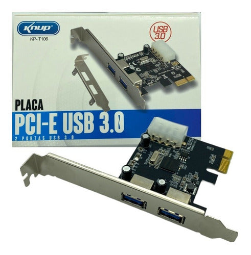 Placa Pci-e Usb 3.0 2porta Transferência Dados 5gbps Kp-t106