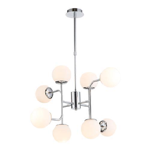 Lustre Pendente Cromado 8 Lâmpadas Pd9417 8.000 E27