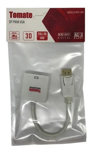 Cabo Adaptador Dp Para Vga Tomate