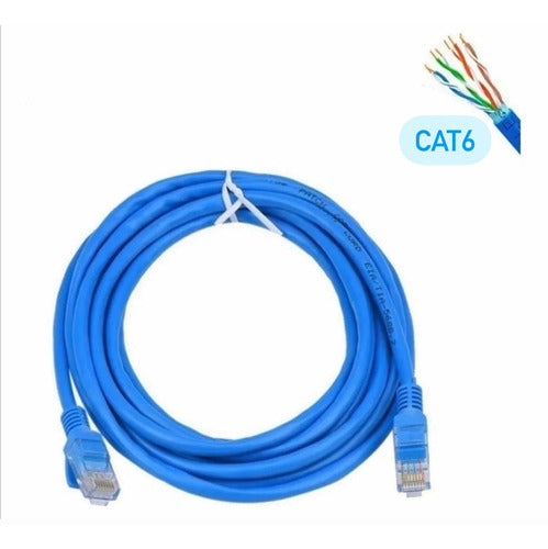 Cabo De Rede Cat6 5 Metros Ethernet Lan Giga 10/1000 Rj45