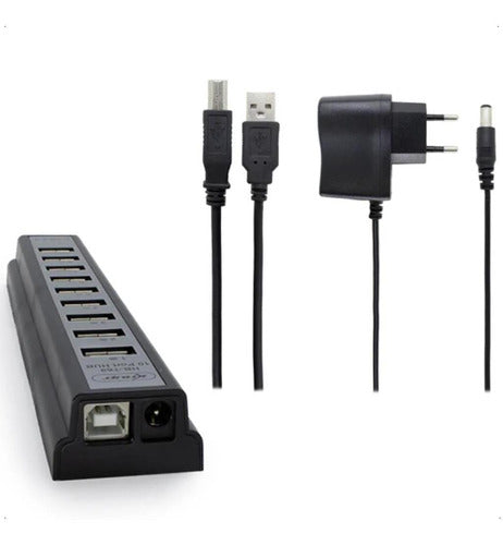 Adaptador 10 Portas Hub Extensor Ampliador Usb Hb-t69 Knup