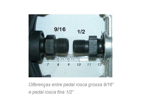 Pedal Mtb Bicolor Export Rosca Fina 1/2 Vermelho/preto