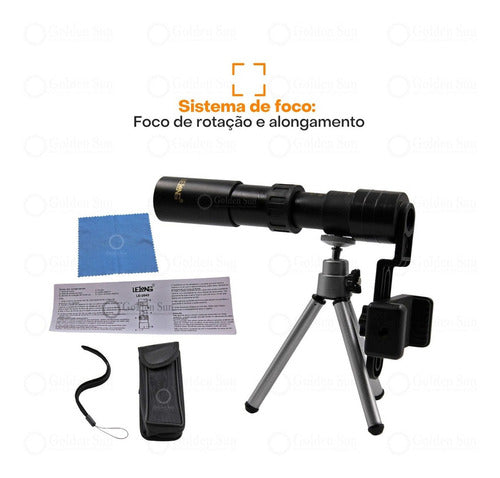 Telescópio Portátil Monocular Tripé Suporte Celular Le-2049