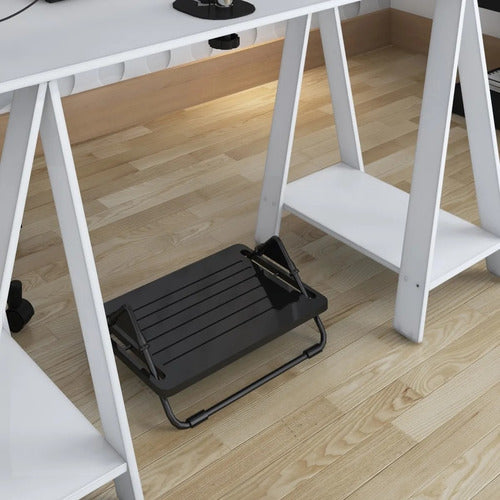 Apoio Descanso Base Suporte Ergonômico Para Os Pés - Preto