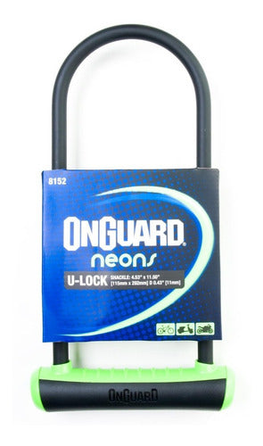 Cadeado Trava U-lock Onguard 8152 Chave Bike Moto Cores Neon